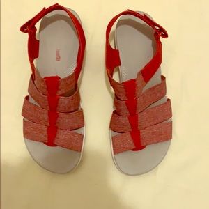 Red Clarks Sandals
